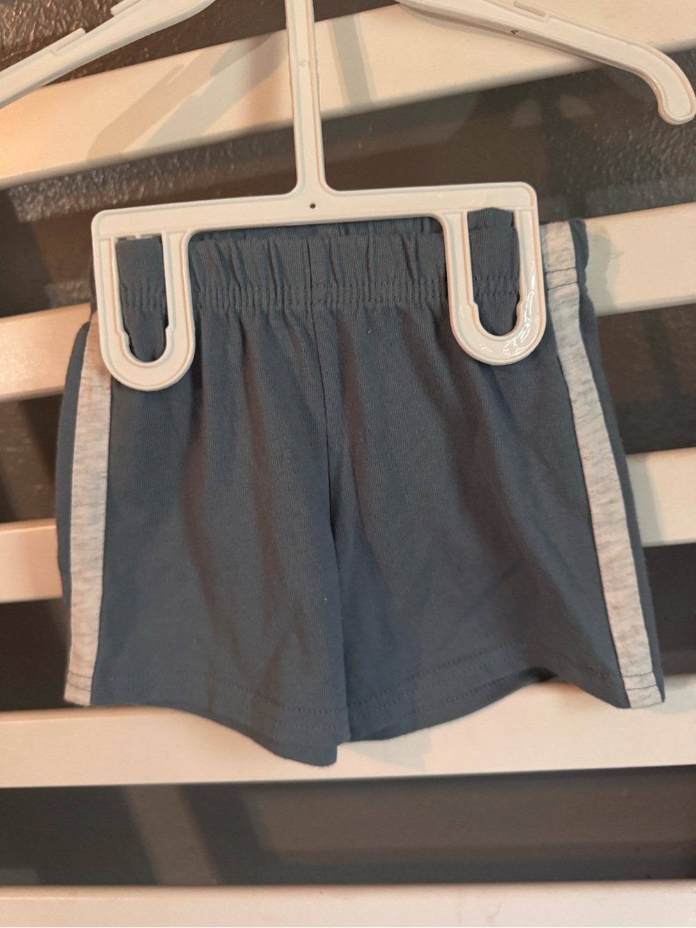 Carter's Slate Blue Baby Shorts with Light Gray Trim